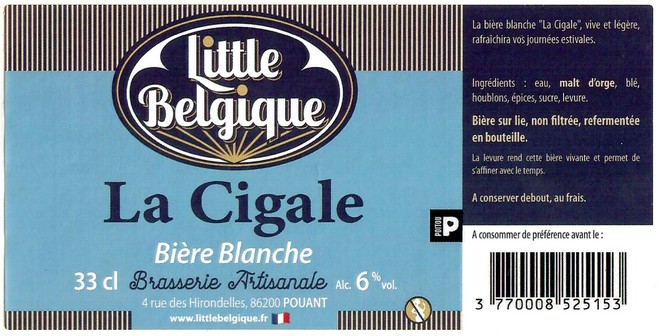 Etiquette BRASSERIE LITTLE BELGIQUE 04