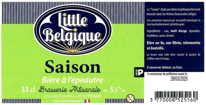 Etiquette BRASSERIE LITTLE BELGIQUE 05
