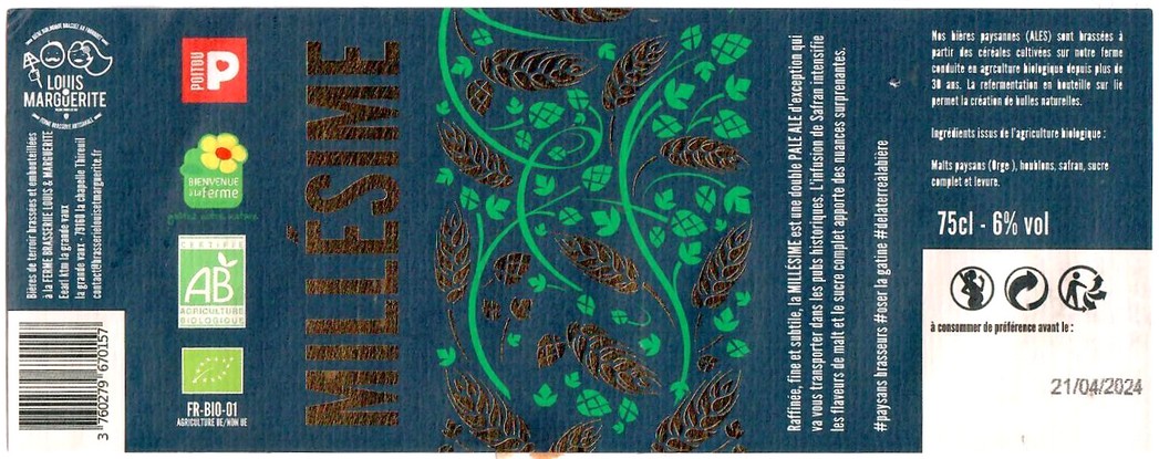 Etiquette BRASSERIE LOUIS ET MARGUERITE 10