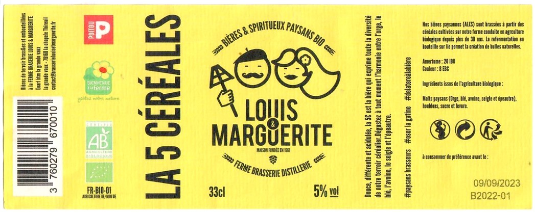 Etiquette BRASSERIE LOUIS ET MARGUERITE 11