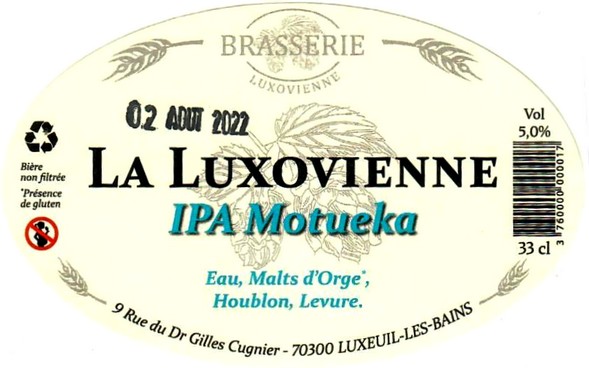 Etiquette BRASSERIE LUXOVIENNE 01