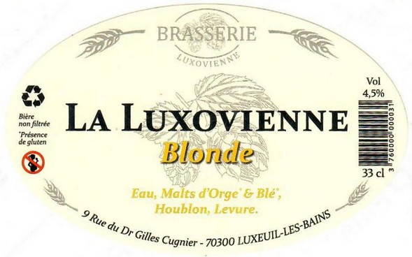 Etiquette BRASSERIE LUXOVIENNE 05