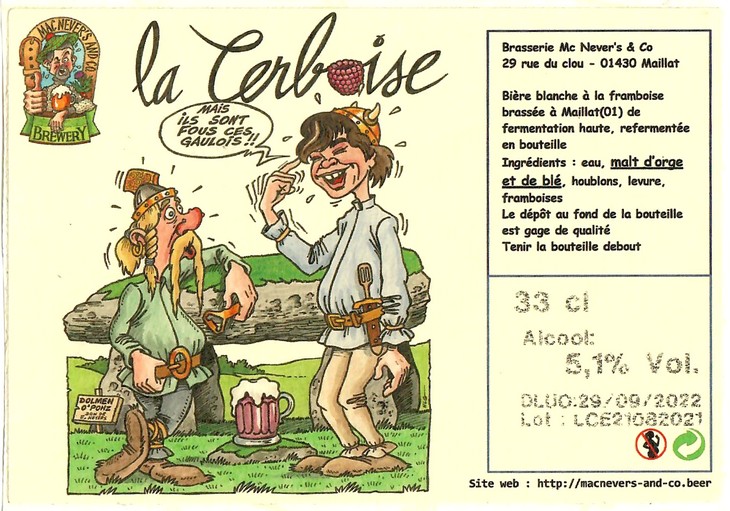 Etiquette BRASSERIE MAC NEVERS AND CO 33