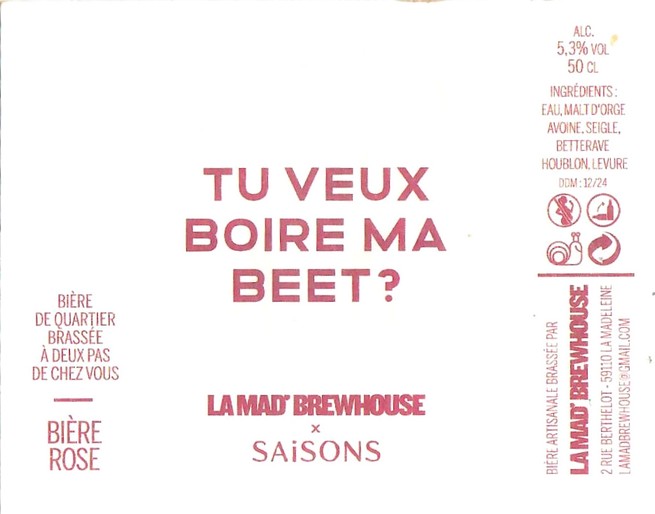 Etiquette BRASSERIE LA MAD'BREWHOUSE 01