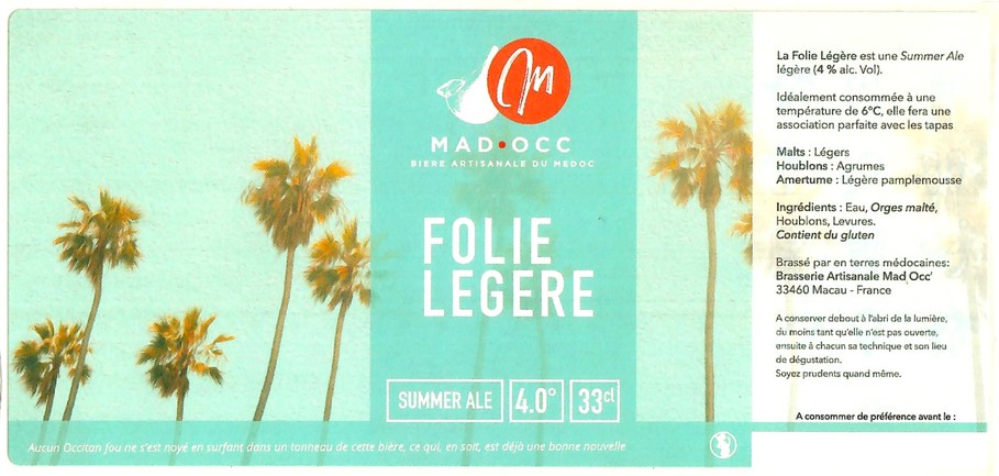 Etiquette BRASSERIE MAD OCC 10