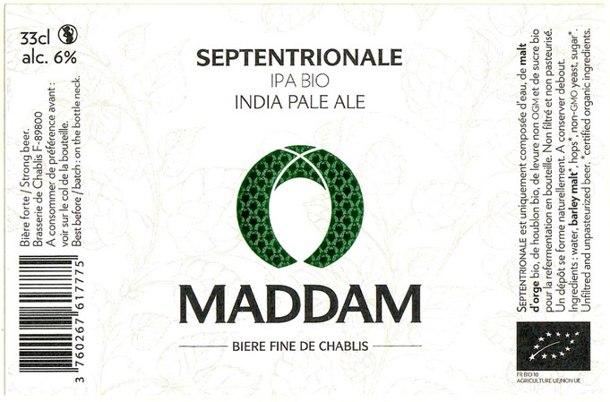 Etiquette BRASSERIE MADDAM 22