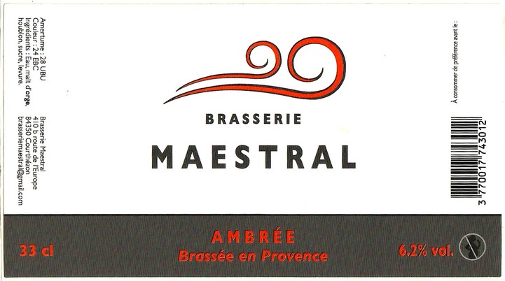 Etiquette BRASSERIE MAESTRAL 01
