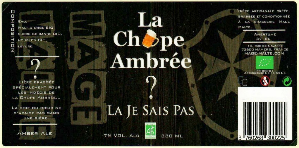 Etiquette BRASSERIE MAGE MALTE 16