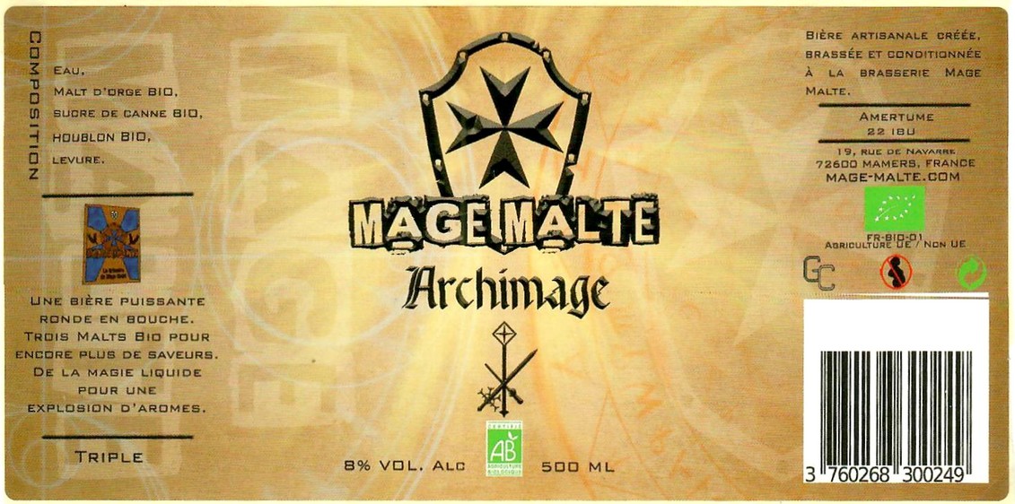 Etiquette BRASSERIE MAGE MALTE 18