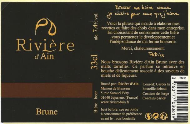 etiquette BRASSERIE RIVIERE D'AIN 06