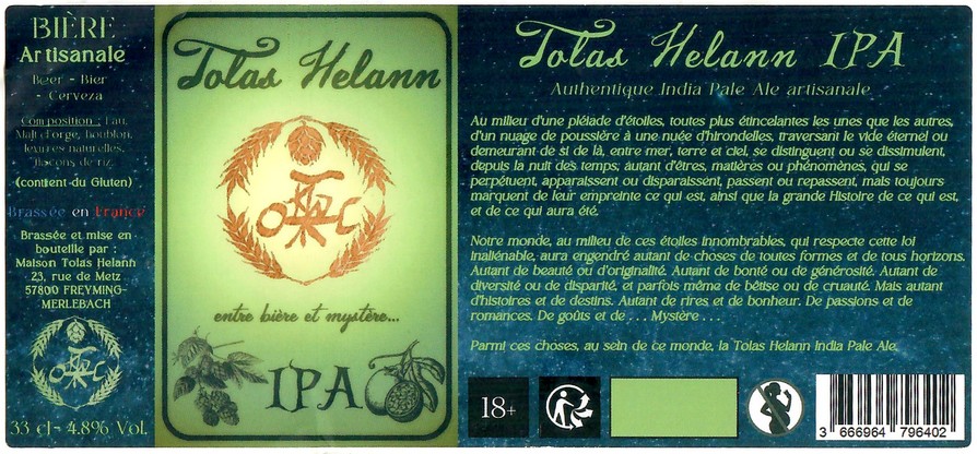 Etiquette BRASSERIE MAISON TOLAS HELANN 04
