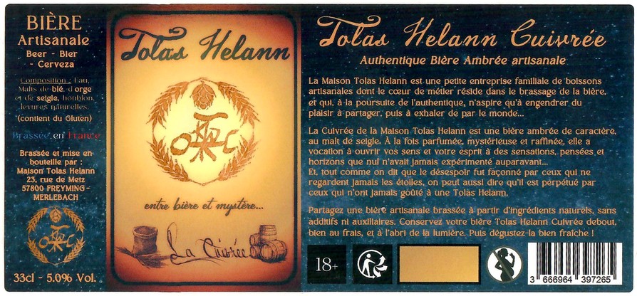Etiquette BRASSERIE MAISON TOLAS HELANN 05