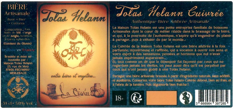 Etiquette BRASSERIE MAISON TOLAS HELANN 08 Etiquette BRASSERIE MAISON TOLAS HELANN 08