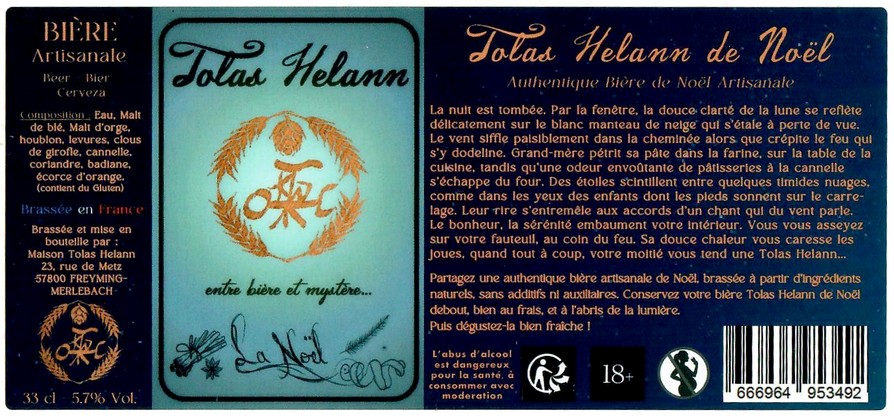Etiquette BRASSERIE MAISON TOLAS HELANN 10 Etiquette BRASSERIE MAISON TOLAS HELANN 10