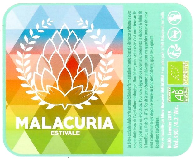 Etiquette BRASSERIE MALACURIA 13