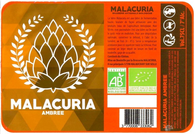 Etiquette BRASSERIE MALACURIA 17