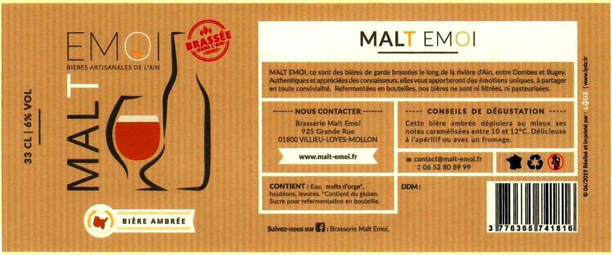 etiquette BRASSERIE MALT EMOI 06