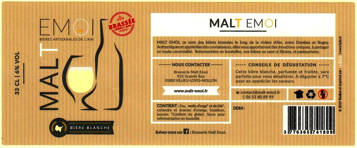 etiquette BRASSERIE MALT EMOI 11