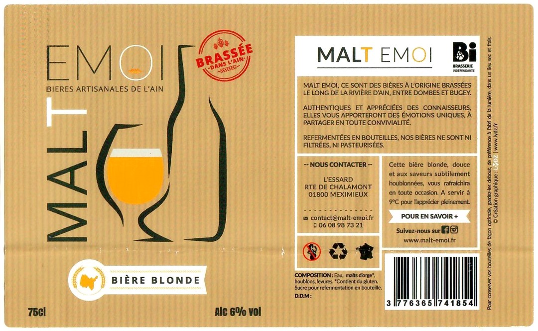 Etiquette BRASSERIE MALT EMOI 14