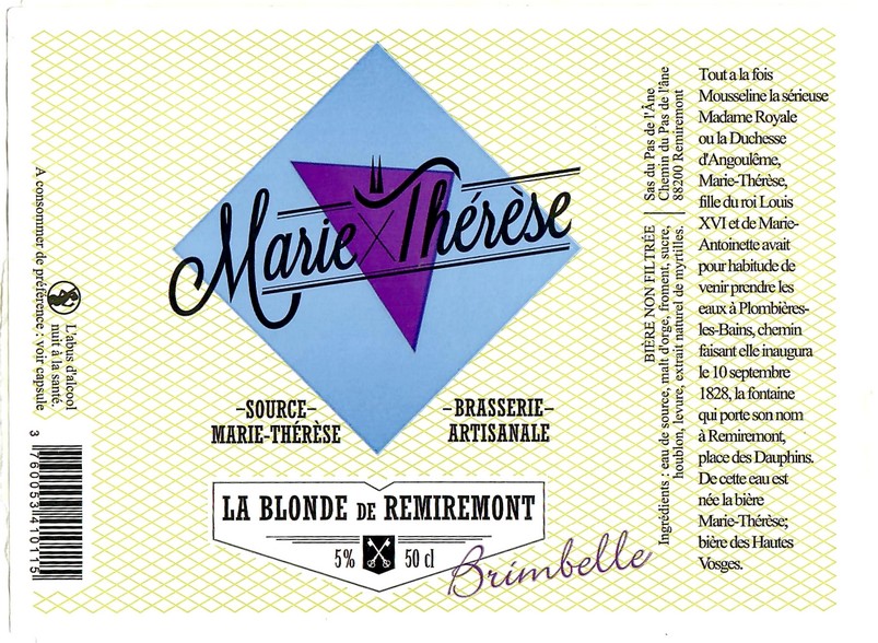 Etiquette BRASSERIE MARIE THERESE 31