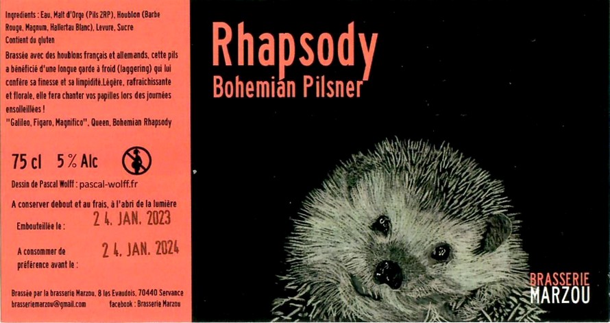 Etiquette BRASSERIE MARZOU 07