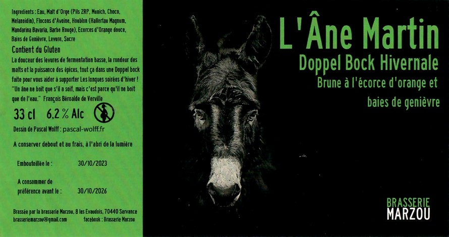 Etiquette BRASSERIE MARZOU 18