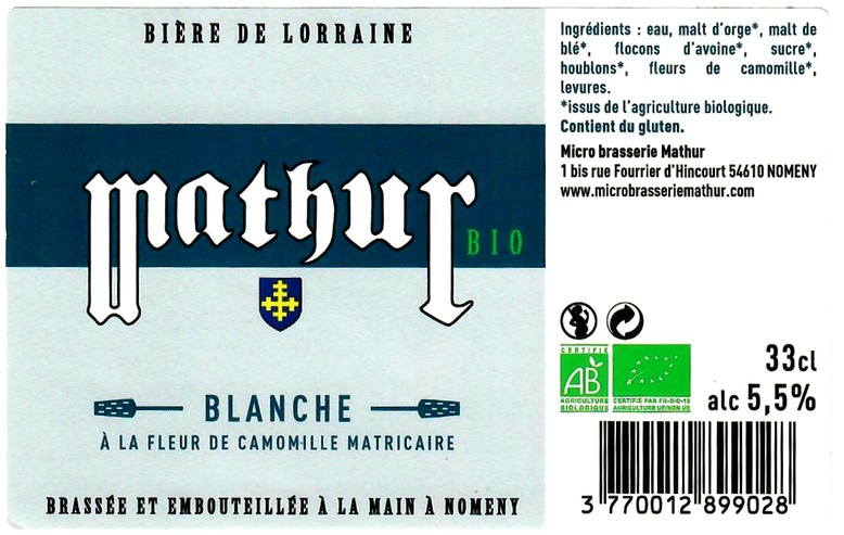 Etiquette BRASSERIE MATHUR 02