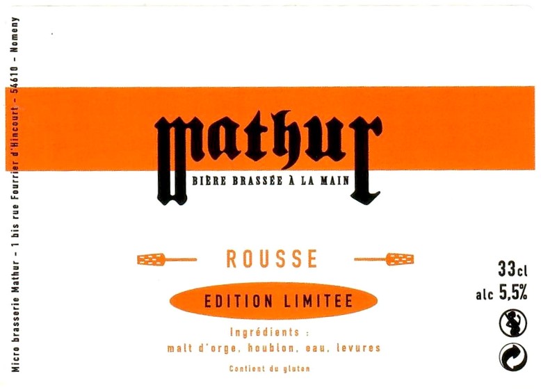Etiquette BRASSERIE MATHUR 06