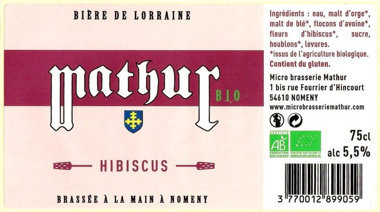 Etiquette BRASSERIE MATHUR 11