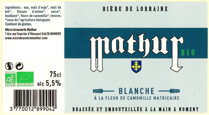 Etiquette BRASSERIE MATHUR 23