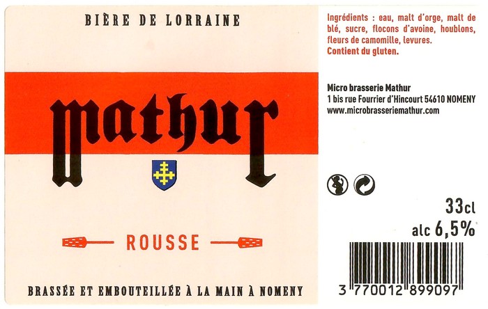 Etiquette BRASSERIE MATHUR 28