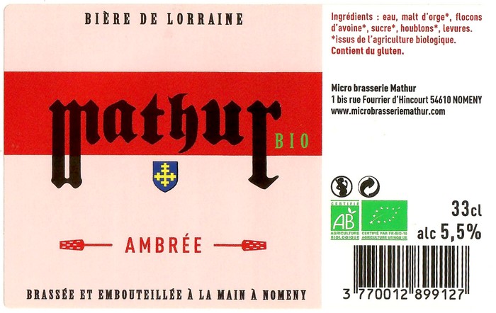 Etiquette BRASSERIE MATHUR 29