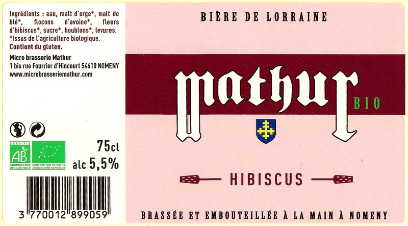 Etiquette BRASSERIE MATHUR 31
