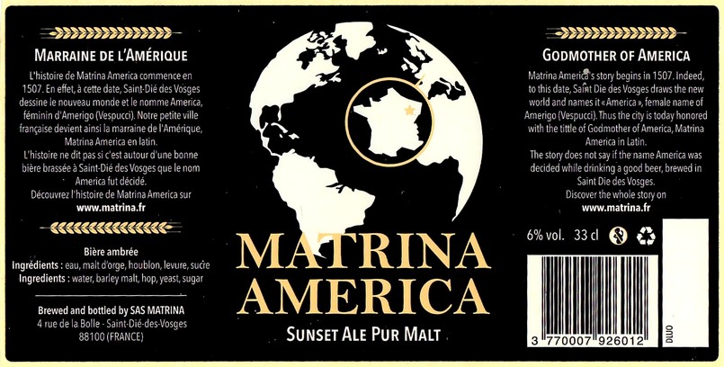Etiquette BRASSERIE MATRINA AMERICA 01