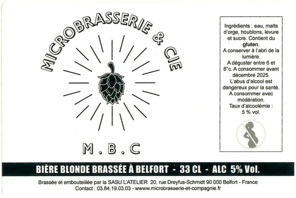 Etiquette BRASSERIE MICROBRASSERIE ET CIE 02