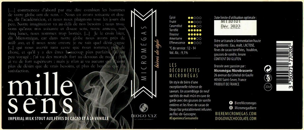 etiquette BRASSERIE MICROMEGAS 13
