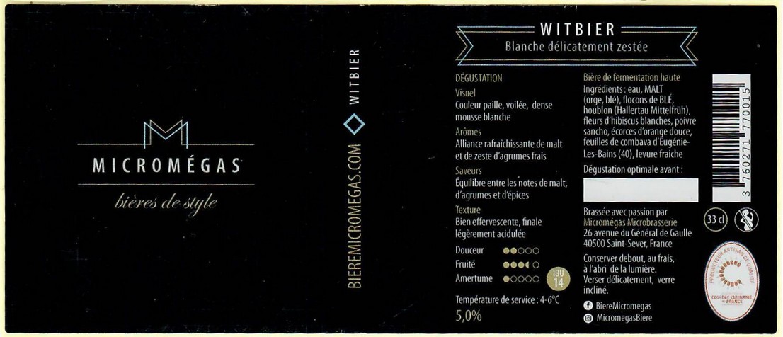 etiquette BRASSERIE MICROMEGAS 17