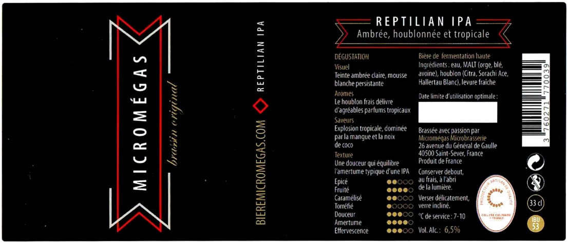 Etiquette BRASSERIE MICROMEGAS 24