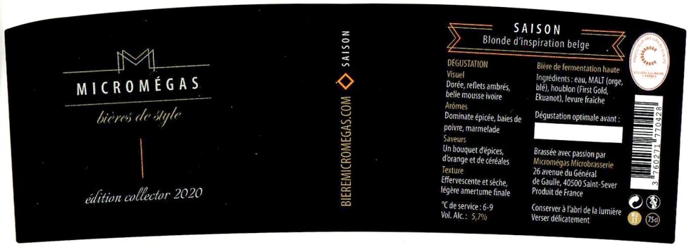 Etiquette BRASSERIE MICROMEGAS 31