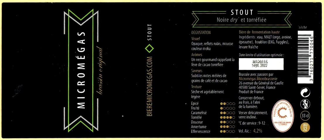 Etiquette BRASSERIE MICROMEGAS 32