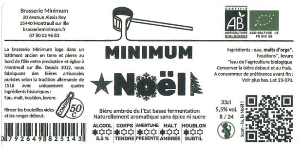 Etiquette BRASSERIE MINIMUM 08