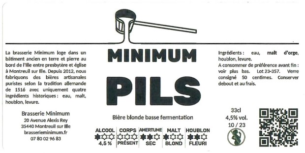 Etiquette BRASSERIE MINIMUM 10