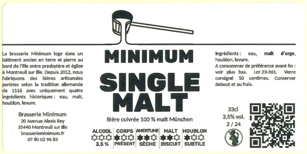 Etiquette BRASSERIE MINIMUM 12