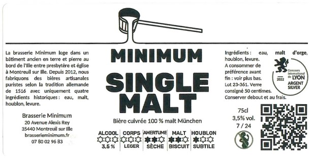 Etiquette BRASSERIE MINIMUM 13