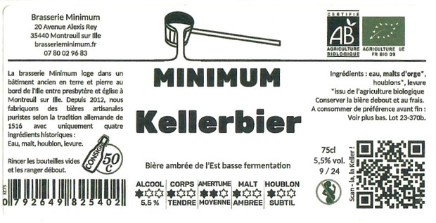 Etiquette BRASSERIE MINIMUM 16