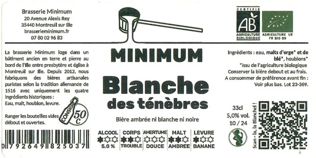 Etiquette BRASSERIE MINIMUM 22