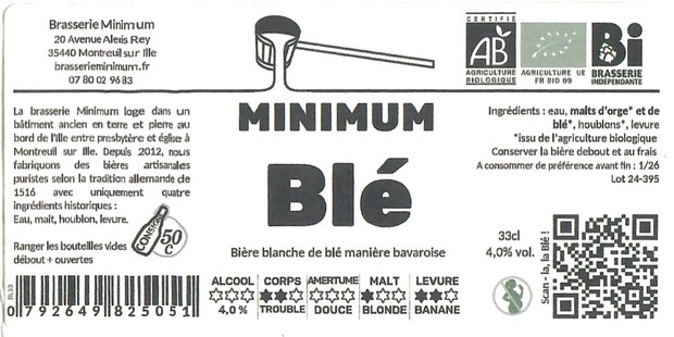 Etiquette BRASSERIE MINIMUM 24