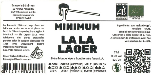 Etiquette BRASSERIE MINIMUM 28