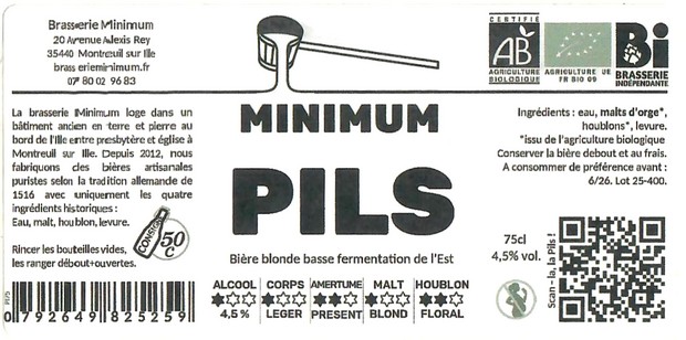 Etiquette BRASSERIE MINIMUM 33