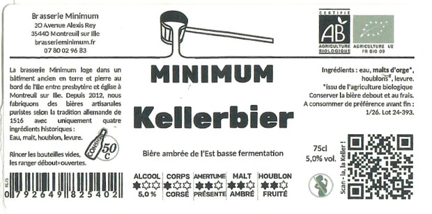 Etiquette BRASSERIE MINIMUM 34